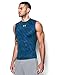 Under Armour Men's HeatGear Armour Printed Sleeveless Compression Shirt, Squadron (438)/Fuel Green, Medium
