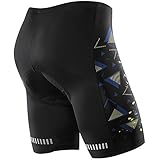 NOOYME Men's Cycling Shorts with 3D Padded Jet Black with Color Block Design Bike Shorts