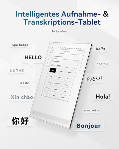 iFLYTEK AINOTE 2, 10.65" Paper-Tablet, KI-Notiztablett für Meetings, ultradünn 4,2 mm, digitales Notizbuch mit Sprache-zu-Text, 16-Sprachen-Transkription, Handschrift-zu-Text (inkl. Stift)