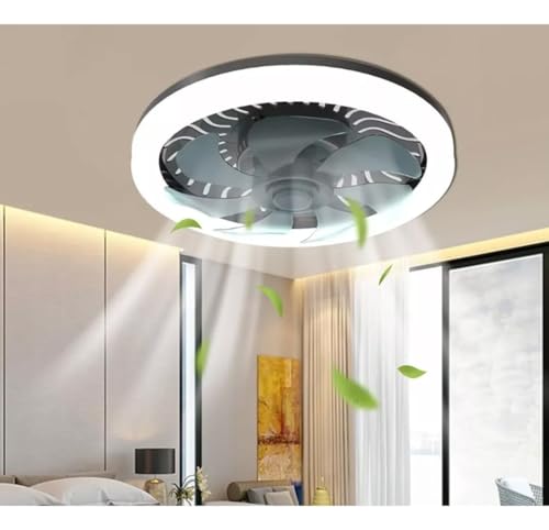 Megaluz LV34W03 ventilador de techo con lampara led 34w, enchufe E27, 10 pulgadas, luz blanca fría, aspas externas, motor silencioso (Control por apagador).