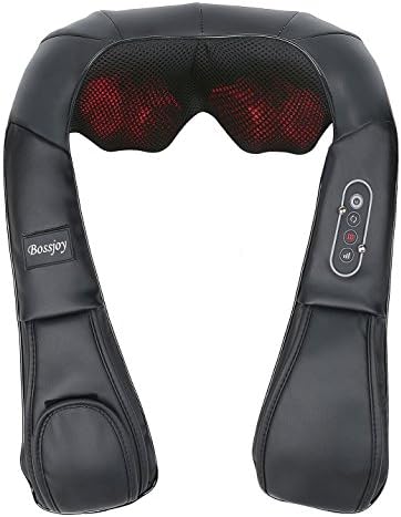 Cordless Massage Shawl Back Neck and Shoulder Massager with 3D Rotation Shiatsu Kneading Massage and Heat