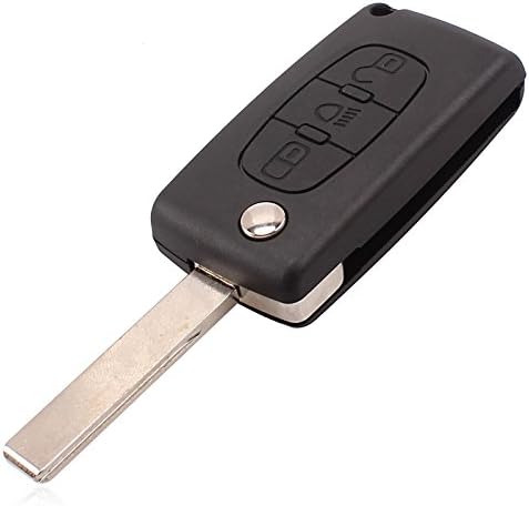 Keyfobworld 3 Button Flip Keyless Entry Remote Key Fob Case for Citroen C2 C3 C4 C5 C6 C8 XSARA PICASSO