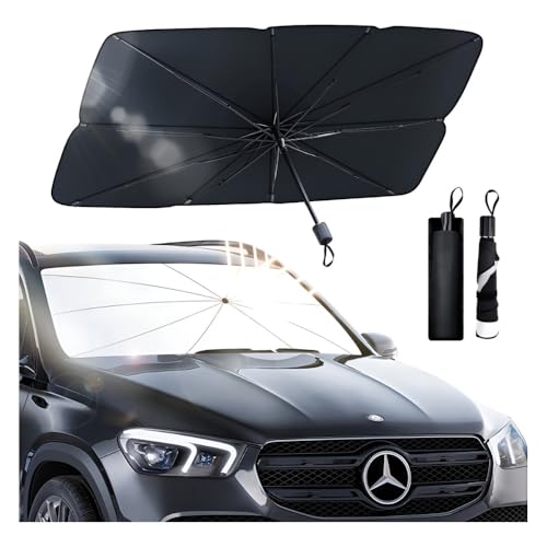 Protetor Solar Para-brisa, Quebra Sol Portátil, Proteção Térmica UV, Protetor Solar com Isolamento Térmico, Retrátil, Protetor Térmico Para Carro, Protetor Dobrável Preto para Carro