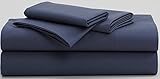 Hotel Sheets Direct 4 Piece Premium Microfiber Bed Sheet Set 1600 Thread Count - Wrinkle, Fade, Stain Resistant. 100% (King, Navy Blue)