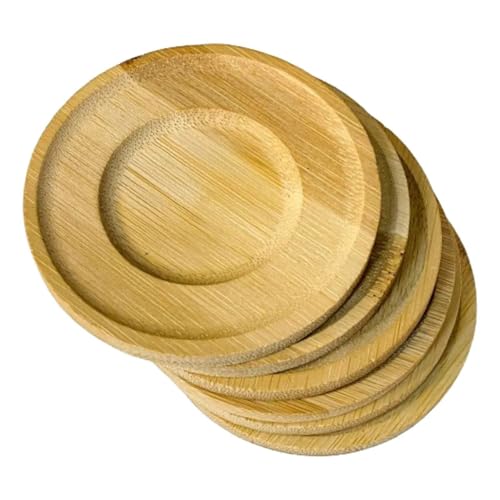 Kit 6 Porta Copos de Bambu 10cm Redondo – Descanso para Copos, Xícaras e Taças – Antimanchas e Sustentável