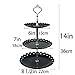 LIONWEI LIONWELI 3-tier Black Silver Plastic Dessert Stand Pastry Stand Cake Stand Cupcake Stand Holder Serving Platter for Party Wedding Home Decor