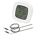 CoZroom Digital Cooking Touchscreen Thermometer Timer with 2 Stainless Steel Probes, for Cooking, Oven & BBQ Meat, White Colo