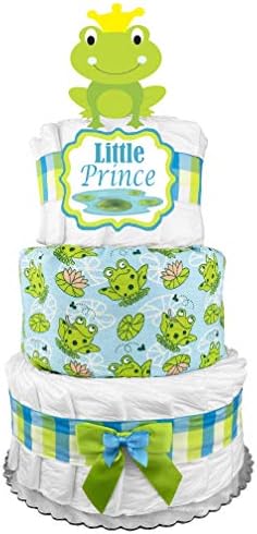 Frog Diaper Cake - Boy Baby Shower Gift Idea - Blue and Green
