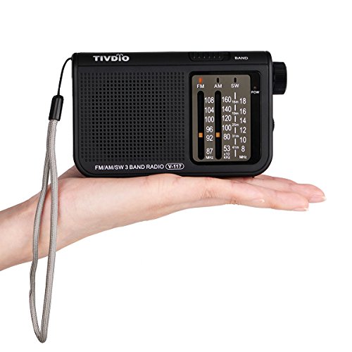 TIVDIO-V-117-Portable-AM-FM-Shortwave-Radio-Battery-Powered-Radio-Transistor-Headphone-Jack-Small-Compact-Size-Emergency-with-DSPBlack