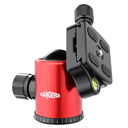 Rangers Aluminium Heavy Duty Ball Head 360 degree with 1/4" Quick Release Plate for DSLR Camera Camcorders Red - Thumbnail 5