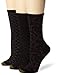 Gold Toe Women's 3-Pack Floral Diamonds and Leaf Patterned Socks, Black, Shoe Size: 6-9
