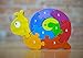 BeginAgain Number Snail Puzzle - Educational Wooden Number Puzzle - Kids 3 and Up