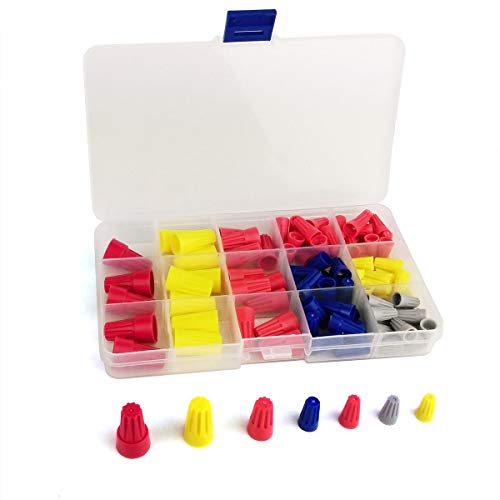 102PCS Electrical Wire Connectors Screw Terminals Set, Electrical Wire Screw Twist Connector Cap Assortment Set