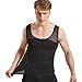 HANERDUN Mens Slimming Shirt Body Shaper Vest Compression Shirt Shapewear Hide Gynecomastia Slimming Vest