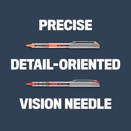 uniball Vision Needle Rollerball Pens Fine Point Micro Tip, 0.5mm