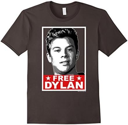 Mens American Vandal FREE DYLAN Political Poster Graphic T-Shirt Large Asphalt