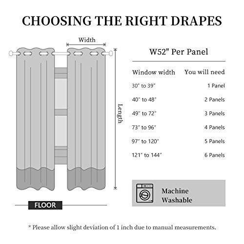 Lofus 100% Blackout Lined Window Curtain Panels, 3 Thick Layers Full Room Darkening Insulated Drapes for Bedroom / Living Room, 52x63 Inch, 2 Panels, Pink