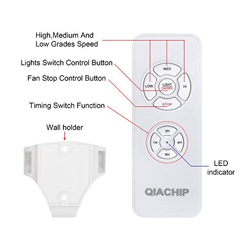 QIACHIP Universal Ceiling Fan and Lights Wireless Remote Control Kit