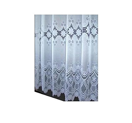 Luxurious Star White Net Curtain 50 Drop Slot Top Header Sold By