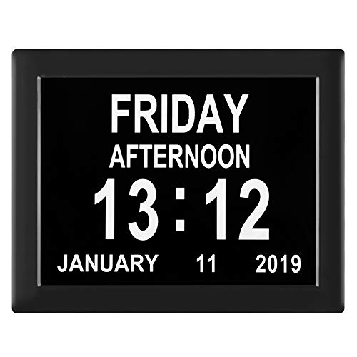 8 Inch Large Display Digital Calendar Day Clock 12 Alarm Options