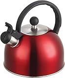 Zanzer 2.5 Liter Whistling Tea Kettle - Modern Stainless Steel Whistling Tea Pot for Stovetop with Cool Grip Ergonomic Handle