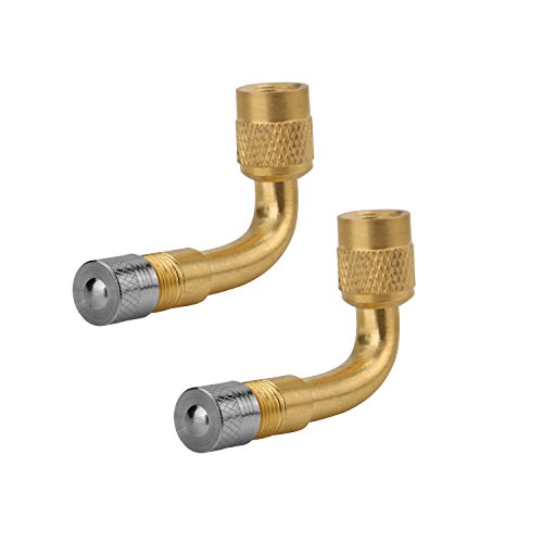 Fontic 2Pack 90 Degree Angled Brass Car Motorcycle Scooter Bike