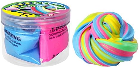 Fluffy Slime, 7.29 OZ Putty Floam Slime Sensory Play Stress Relief Toy with Storage Container ADHT ASMR No Borax with Nice Fragrance for Kids and Adults EN71 Certified (4 Multicolored)