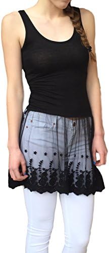 Womens Casual Basic Tank Top Lace Bottom Dress Small Black