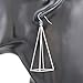 RechicGu Silver Blogger Aztec Cut Out 3D Triangle Pyramid Steampunk Diva Gypsy Earrings With Gift Box