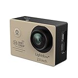 Lightdow LD6000 WiFi 1080P HD Sports Action Camera Bundle with DSP:Novatek NT96655 Chip, 2.0-Inch LTPS LCD, 170° Wide Angle Lens and Bonus Battery (Gold+WiFi)
