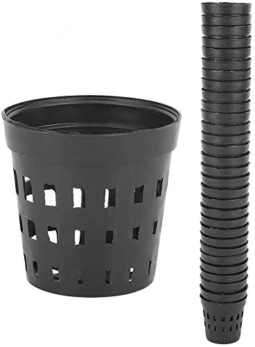 YOUTHINK Garden Slotted Mesh Net Cups 30PCS Black Plastic Aquarium Water Plants Planting Basket Fish Tank Grass Cultivate Baskets