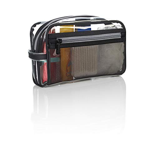 Travel Smart by Conair Sundry/Cosmetic Bag, Clear w/Mesh Pocket - Image 2