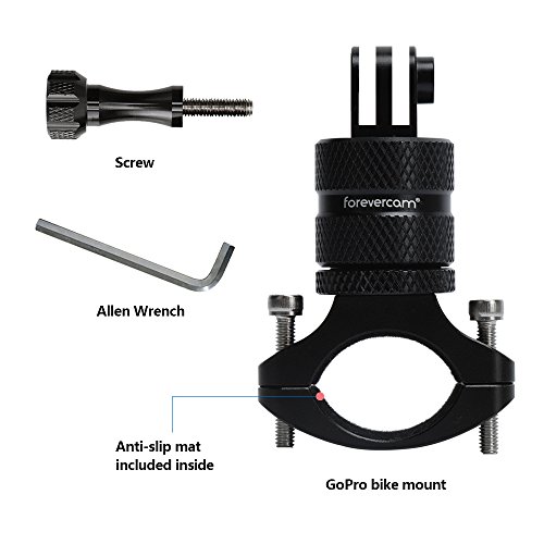 Motorcycle/Bicycle/Mountain Bike Handlebar Mount, Upgraded Aluminum Alloy 360 Rotation, Compatible with GoPro Hero5 4 3+ 3 2 1 and Other Cameras