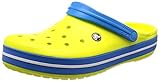 Crocs Unisex Crocband Clog, tennis ball green/ocean, 5 US Men / 7 US Women