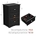Yaheetech Tall Bedside Table Nightstand End Sofa Table with 3 Drawers - Storage Cabinet Bedroom, Set of 2, Black