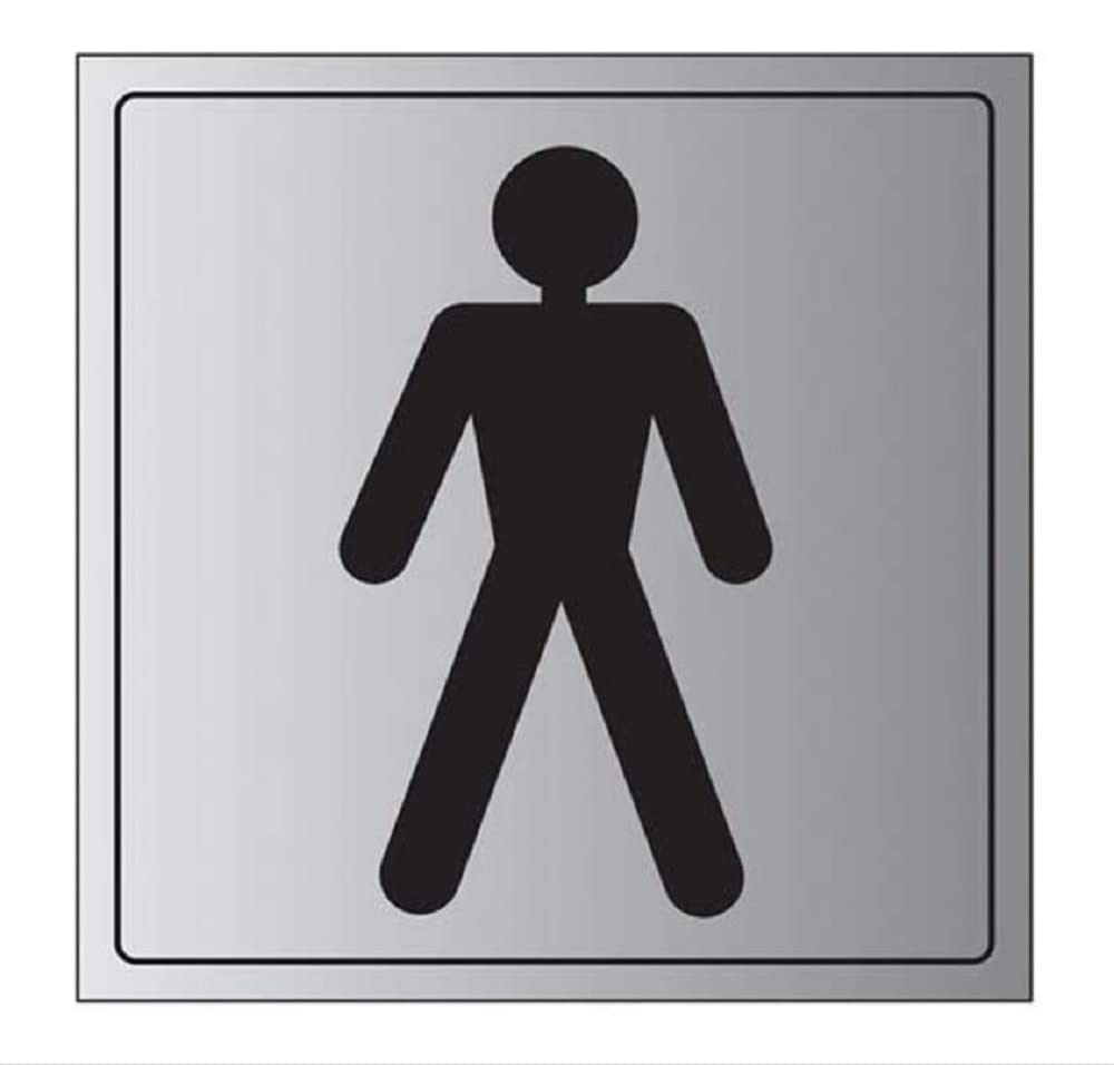 V Safety General Door-Gents Toilet Sign - 200mm x 200mm - 1.6mm Alu Rigid Plastic — image 1
