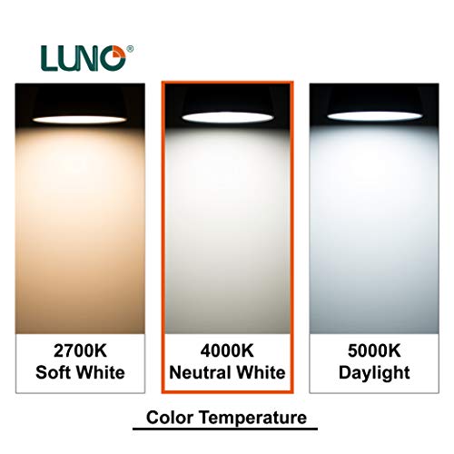 LUNO A21 Dimmable LED Bulb, 15W (100W Equivalent), 1600 Lumens, 4000K (Neutral White), Medium Base (E26), UL Certified (4-Pack)