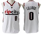 Men's Adult #0 Damian Lillard Jersey White