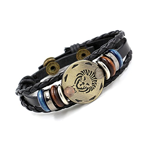 12 Constellation Zodiac Sign Logo Charms Braceletï¼ŒGift Idea for Your Beloved ones (Leo)