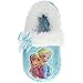 Disney Frozen Toddler and Girls Cushioned Sparkle Slippers with Fur Trim (13/1 - XXL, Blue/White)