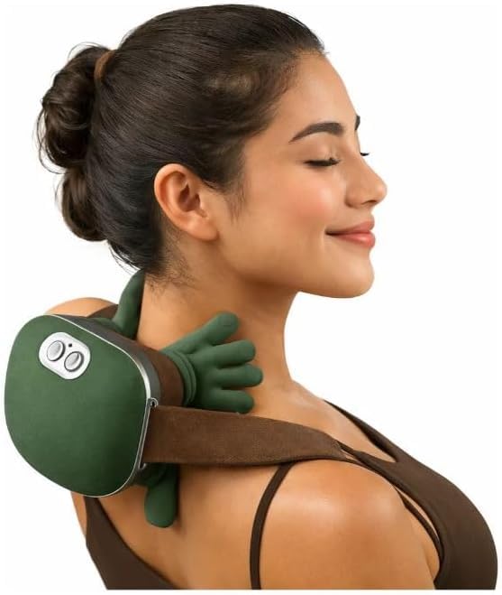 Massageador Mãozinha Elétrico Pescoço Ombro Aquecimento Recarregável USB 3D