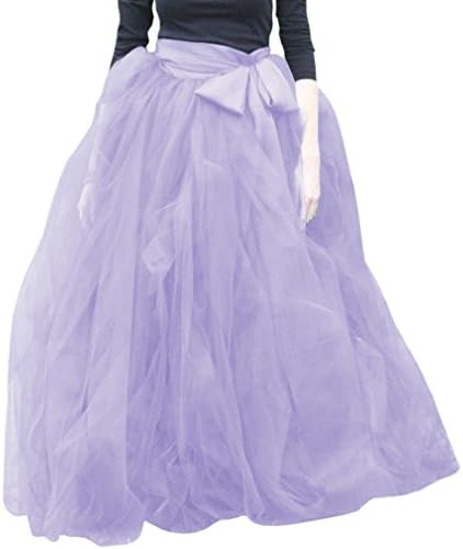 Wedding Planning WDPL Women's A-Line Tulle Strips Ruffles Tutu Ball Gown Skirts (Lavender, XXX-Large)