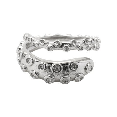Serebra Jewelry Octopus Tentacle Ring 925 Sterling Silver Size Adjustable | Dark, Antique, Shiny, Gold | Kraken Gothic Vintage Sea Ocean โ image 1