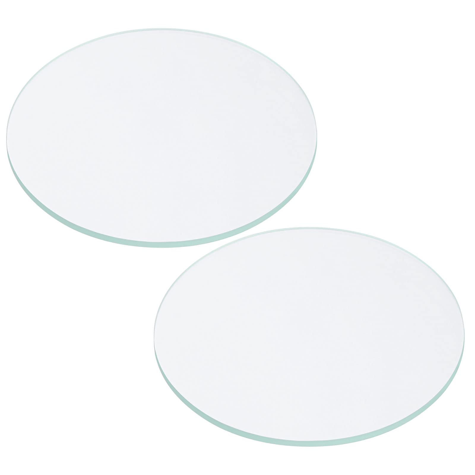 PATIKIL 2.91x0.08 Dia Flashlight Glass Lens, 2 Pcs Polished Edge Glass Lens for LED Light Source Lens Handheld Flashlight Replacement, Transparent