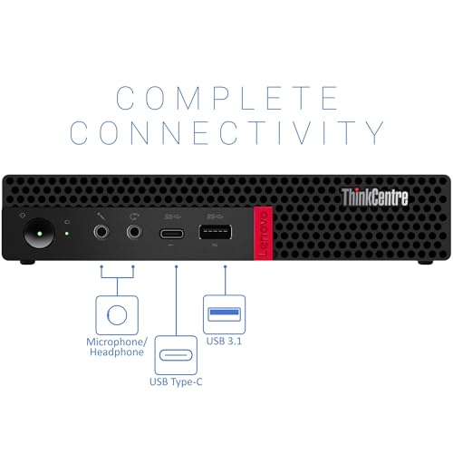Lenovo ThinkCentre M720q Mini Ordinateur de Bureau, Intel Core i5-9500T, 16 Go de RAM, SSD de 256 Go, WiFi, Bluetooth, Clavier QWERTY américain, Windows 11 Pro (Reconditionné)
