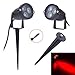 Lemonbest 2 pcs Outdoor Water-resistant Red LED Landscape Lamp Garden Wall Yard Path Steps Lawn Lighting Decorative Spot Light Red, AC 100~245V Spiked stand