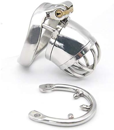 Bondage Masters Male Chastity Device, Removable Pain Ring, Short Cage with Air-Flow Tip, Silver - Image 4