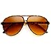 zeroUV Retro Large Plastic Aviator Sunglasses with Blue Light Driving Lens (T)