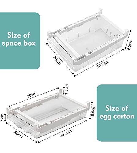 TERRIFI Refrigerator Organizer Bins, Pull-out Fridge Drawer Organizer Bins, Kitchen Refrigerator Storage Pantry Organizer for Fruit and Vegetable, Fridge Organization fit for Fridge Shelf Under 0.6"