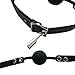 iEFiEL PU Leather Paly Buckle Belt Silicon Mouth Ball Open Breathable Mouth Gag For Men Woman (Black With Locks#2)